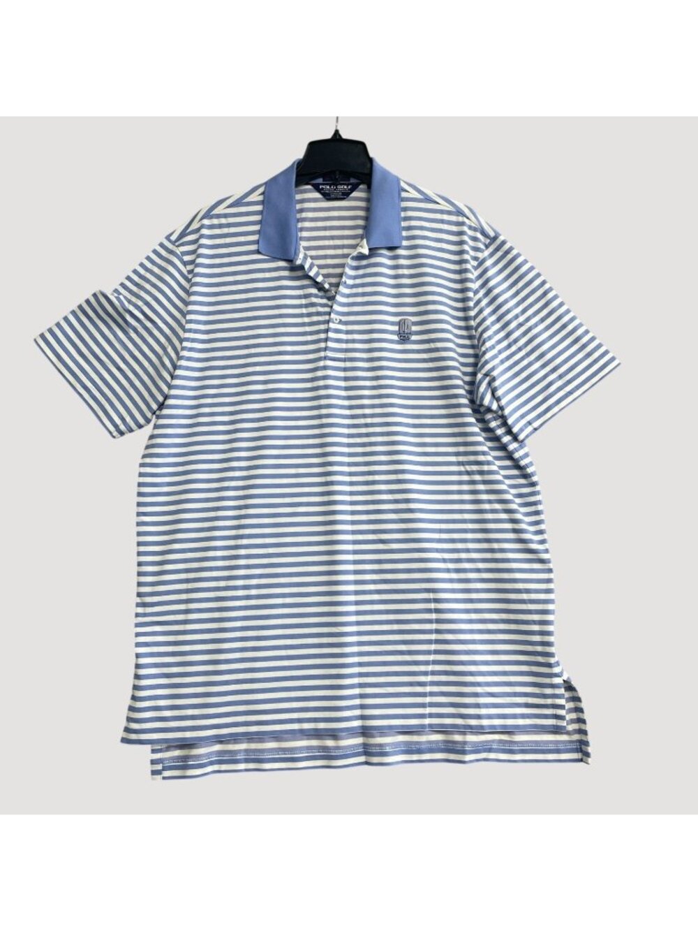 Polo Ralph Lauren  Men's XL Blue & White  Striped Polo Golf Performance P0456